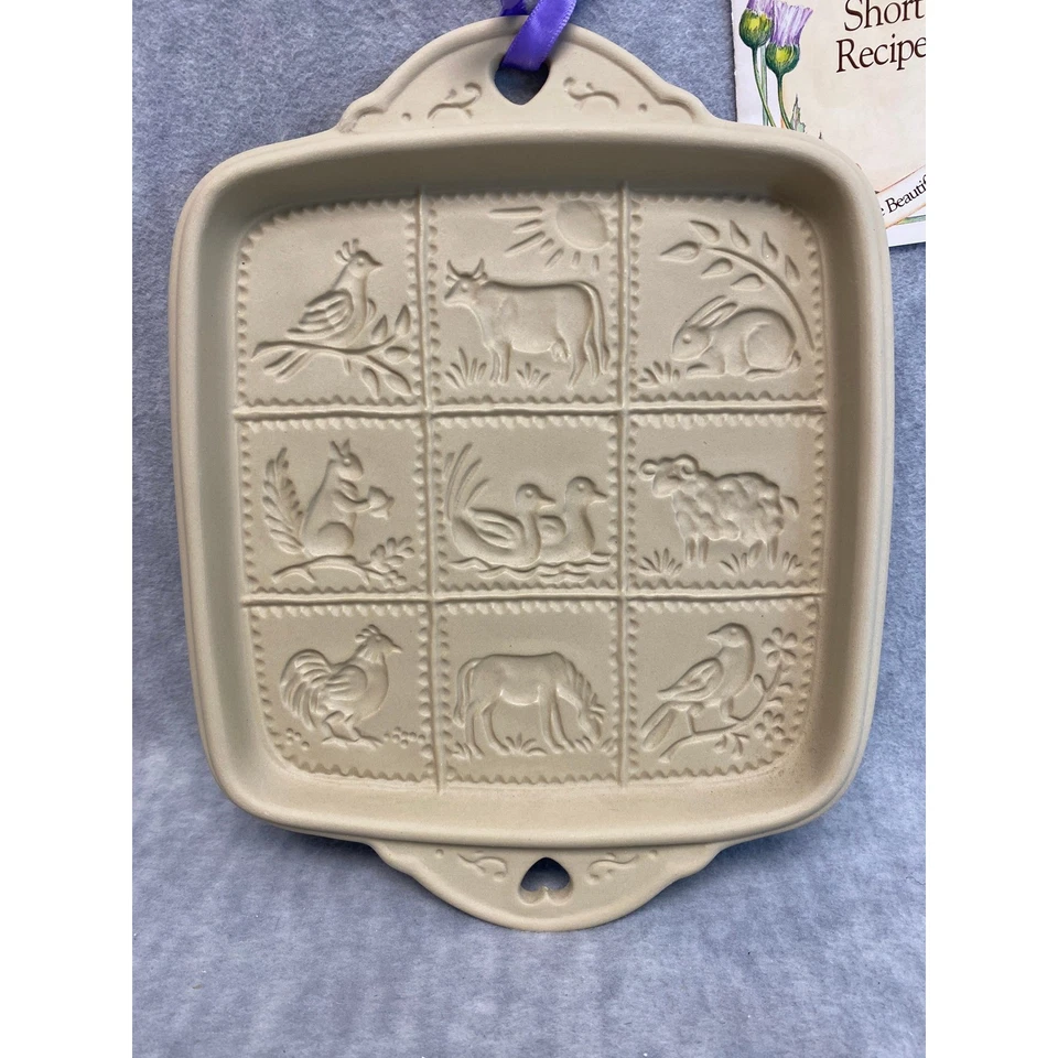 Libro de recetas molde galletas pan corto diseño colina arte galleta bolso marrón vintage 1990 Foto 2 de 4