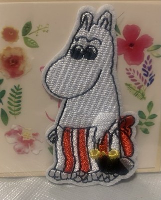 Mumin Moomin Mumins Hippo 90er Patch Aufnäher Bügelbild Flicken Kinder Troll