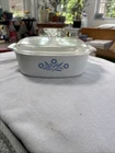 Vintage Corning Ware Blue Cornflower A-2-B   2 Quart Casserole w/Pyrex Lid A 9 C