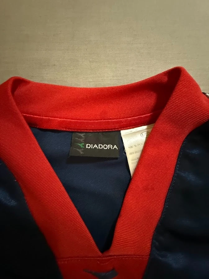 Jersey vintage Diadora Julmisse #15 para hombre grande azul manga corta pulóver años 90. Foto 3 de 4