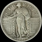 1917 Standing Liberty Quarter T1 Variety 1 Philadelphia Clear Date. Raw VF/F