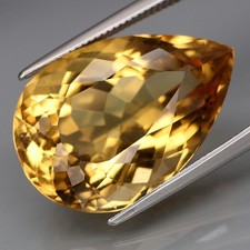 14.63Ct.Ravishing Color! Natural BIG Yellow Quartz Brazil Full Fire&CLEAN