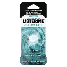 Listerine Ready! Tabs Chewable Fresh Breath Tablets  Clean Mint
