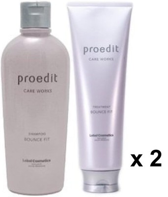 2x LebeL Proedit care works Bounce Fit Shampoo 300ml and Treatment 250ml Set
