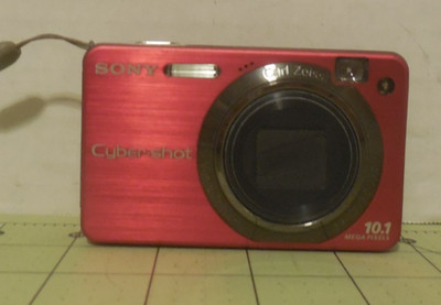 Sony Cybershot DSC-W170 Digital Camera 10.1MP Red Pink with Battery