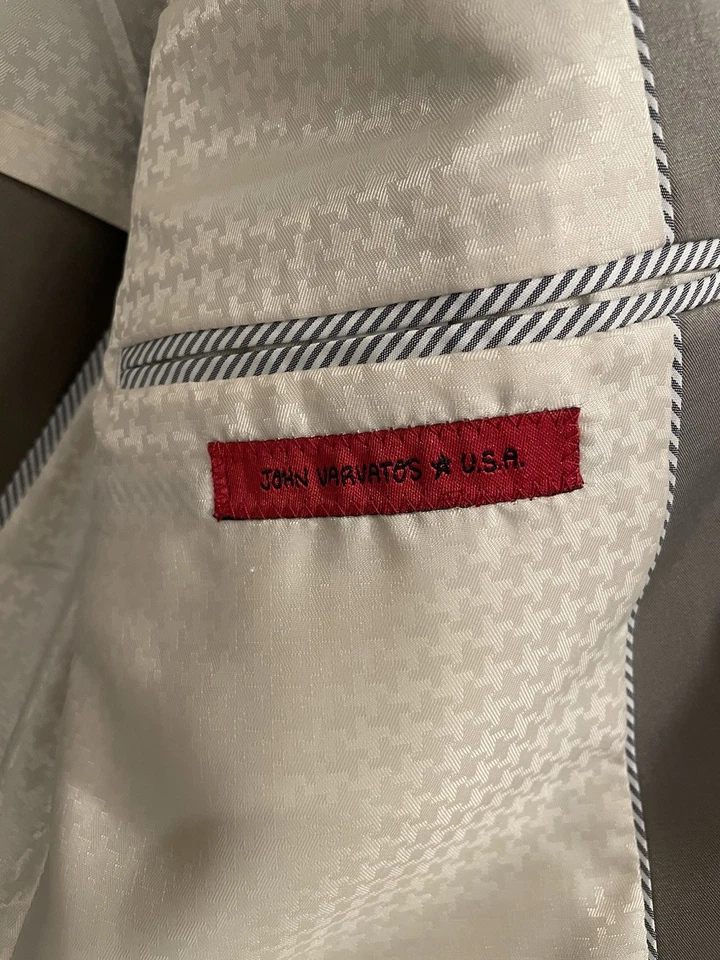 John Varvatos Sport Coat 38 R Luxury Cotton Blend 2 Button Double Vented Jacket - Image 2 of 4