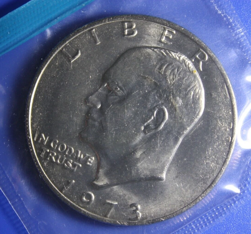 MISSING "TY" in "LIBERTY" Gem BU  1973-P Eisenhower dollar Mint Cello IKE (U2) - Image 2 of 4