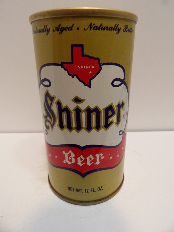SHINNER "BIG MUSTACHE" STRAIGHT STEEL 12oz. PULL TAB EMPTY BEER CAN 124-21 TEXAS