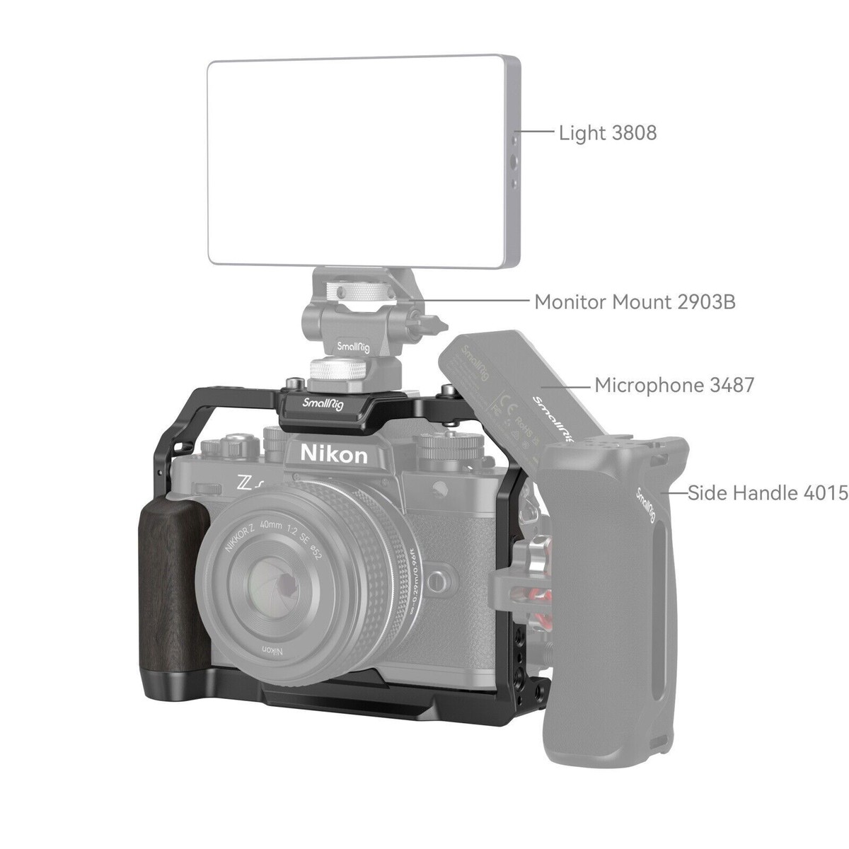 SmallRig ZF Camera Cage L-Shape Bracket Handle Grip Cage for Nikon