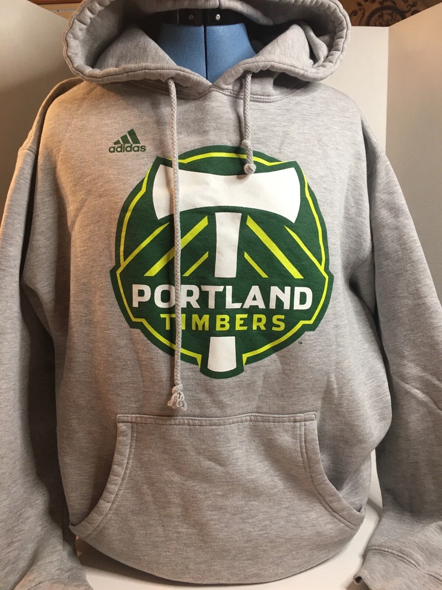 Adidas Portland Timber s MLS Gray Sweat Shirt Hoodie Men s Size Large Soccer