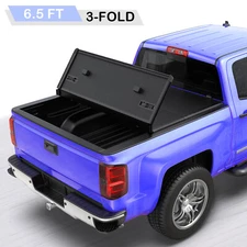 6.5FT Fiberglass Hard Tonneau Cover fits 07-13 Chevy Silverado GMC Sierra 3Fold
