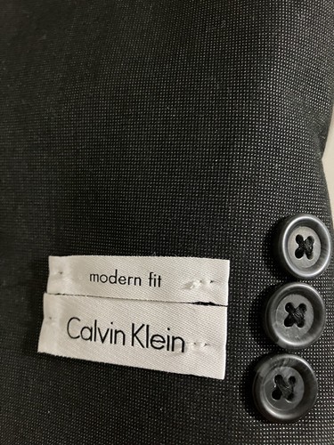 Calvin Klein Boy's Black Notch Lapel Single-Breasted Slim Fit Suit Jacket 14 R - Picture 10 of 12