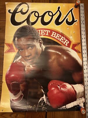 Vintage 1987 Coors advertising poster, Sugar Ray Leonard Boxing