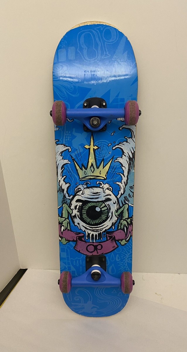 Vintage Ocean Pacific OP Complete 30.5” Skateboard Eyeball Blue | eBay
