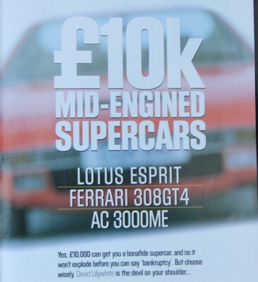 CC 1999 extracted mag article: LOTUS ESPRIT TURBO, FERRARI 308GT4 & AC 3000ME