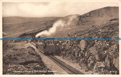 R130254 Zug verlässt Snowdon Summit. Valentine. Sepiatype. Nr W.1579