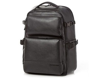 samsonite red leather backpack