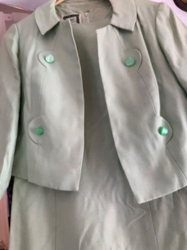 Vintage 50's green dress and jacket - Picture 3 of 7