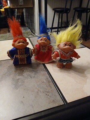 Trolls King Azul and Queen Ruby Figures 2001 Playmates Toys