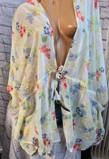 bpc bonprix collection Tunika Kimono Chiffon Gr.48/50 weiß gemustert (1095) NEU