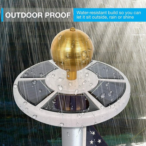 Outdoor Solar Powered Flag Pole Light 26 LED Auto Active Super Bright Waterproof