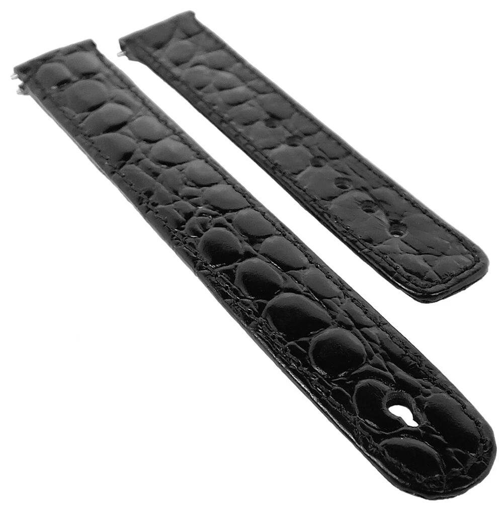 Junghans Mega Ersatzband XS Leder schwarz 17mm Krokooptik 037/3200  