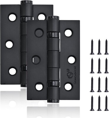 2 Stück 75 mm Schwarz Türbänder, Schwerlast Kugellager Scharniere für Holztüren
