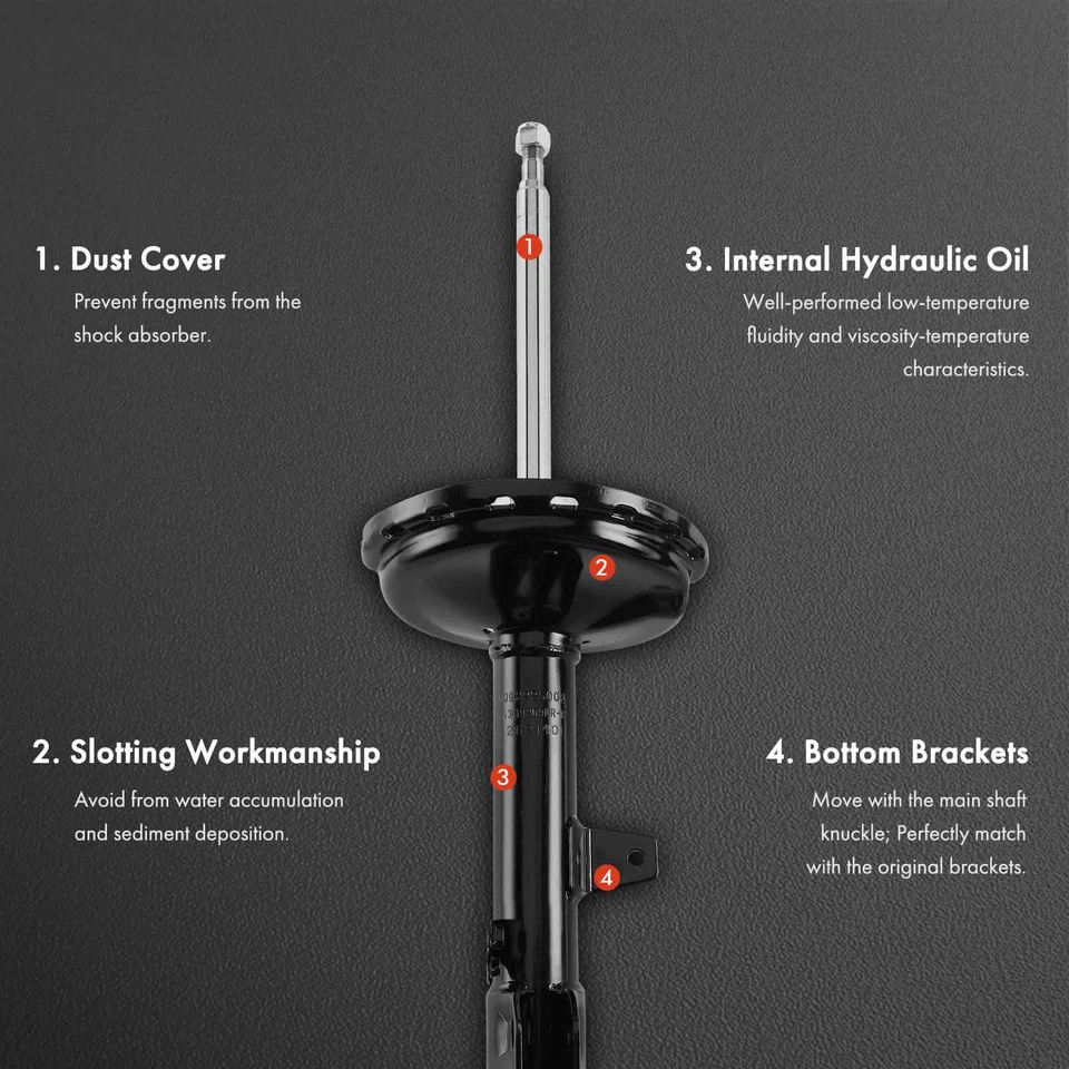 2Pcs Rear LH & RH Shock Absorber for Lexus RX350 2008-2009 RX400h 2007-2008 FWD - Image 3 of 4