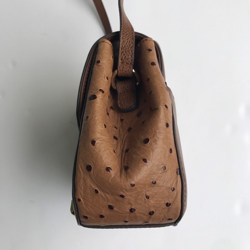 it love it tan leather cross body bordeaux ostrich gusset bag