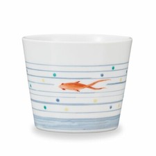 utani yaki Soba choko cup for soba Goldfish Kingyo Rieko Sumi Handcraft Japan