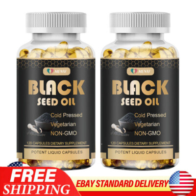 Black Seed Oil Capsules 2×120Softgels 1000mg Nigella Sativa Black Cumin Seed Oil