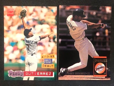MLB - Ricky Gutierrez 1994 Topps Stadium Club ML Debut & 1994 Donruss - Padres