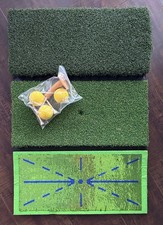 NIB Foldable Golf Hitting Mat, 3 in 1 Turf Swing Path Practice Mat 24"x16"