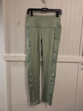 Ruby Ribbon Green Moto Slimming Leggings Size Medium 30 Inseam New Without Tags