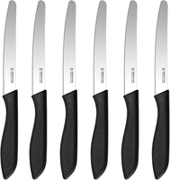 FrüHstüCksmesser Set 6-Teilig, BröTchenmesser Wellenschliff,Black. | Ergonomisch