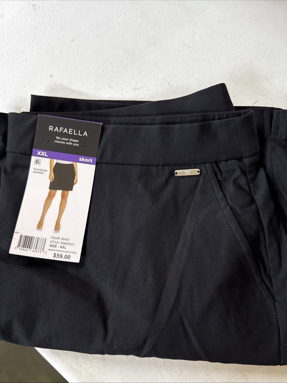 Rafaella Women's Stretch Skort Size XXL Black