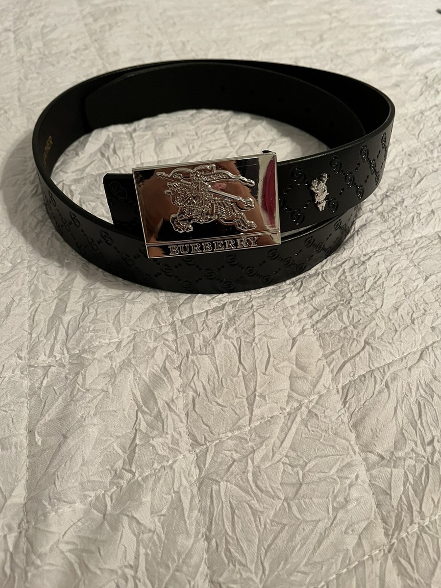 Burberry Black Belt. Silver Belt Buckle. Size 46 | eBay display picture 1