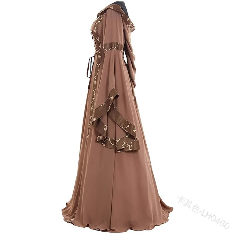 Medieval Lace-Up Flare Sleeve Maxi Dress Square Neck Renaissance Cosplay Dress | eBay Medieval Lace-Up Flare Sleeve Maxi Dress Square Neck Renaissance Cosplay Dress | eBay
