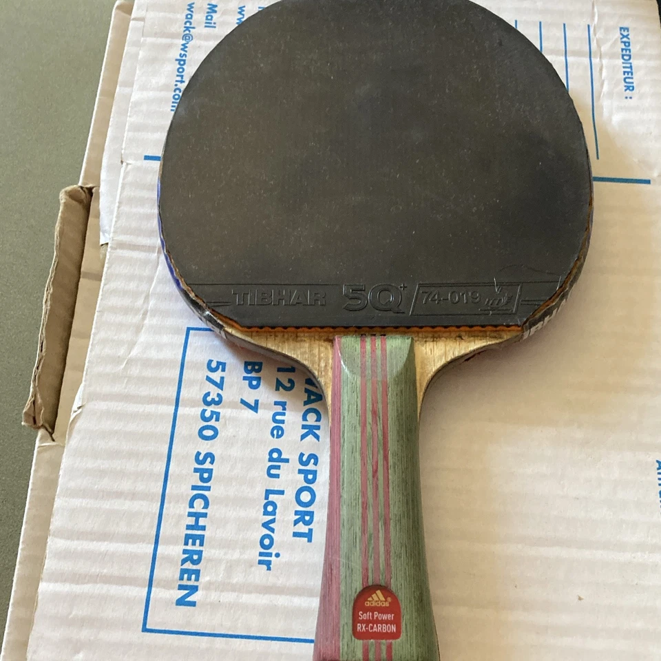 adidas Raquette ping-pong Soft Power RX-CARBON, rouge/noir - Photo 3/4