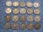20 SILVER MERCURY DIMES WITH DATES IN THE 30'S  lot 136