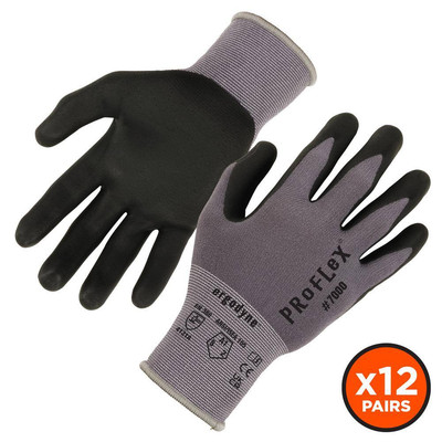 Proflex 7000 2XL Gray Nitrile Coated Gloves (12-Pairs)