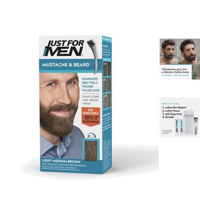 Mustache & Beard Gel Color - Light-Medium Brown M-30 for Fuller Beards, 1 Count
