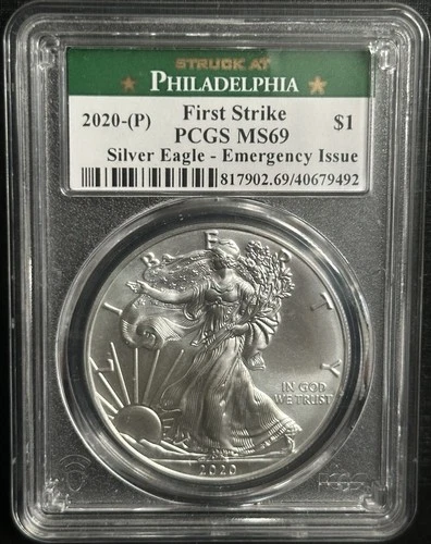 2020 P Silver Eagle $1 ⭐️EMERGENCY T1 PCGS MS69 First Strike - PHILADELPHIA ⭐️