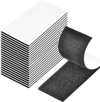 Selbstklebendes Klettband 10x5cm - 20 Stück, Extra Stark, Schwarz