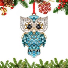 Owl Christmas Ornament 2025 - Metal Teal Owl Christmas Tree Ornament Decorations