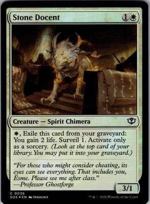 Stone Docent Foil NM Secrets of Strixhaven MTG Rare 0036