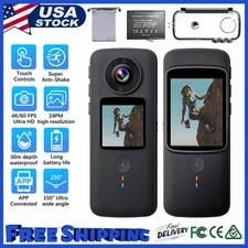 4K HD 360° Wifi Action Camera Vlog Sports Waterproof Recorder Selfie Premium Kit