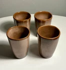 Set of 4 Frankoma Pottery Tumbler Cups  4.75” Plainsman Brown Glaze