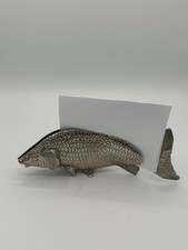Vintage Italian Silver-Plated Koi Fish Napkin Letter Holder Mid-Century Modern