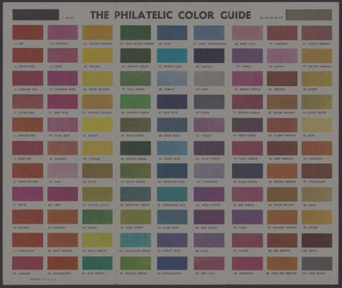 HYGRADE VINTAGE PHILATELIC COLOR GUIDE INDENTIFIES OVER 100 DIFFERENT COLORS